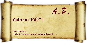Ambrus Pál névjegykártya