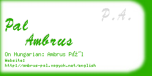 pal ambrus business card